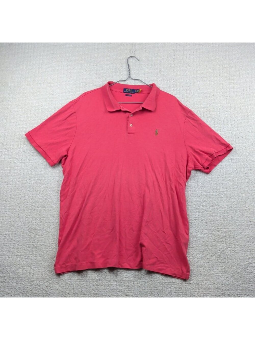 Polo Ralph Lauren Mens XL Classic Fit Polo Shirt Red / Pink Short Sleeve Preppy